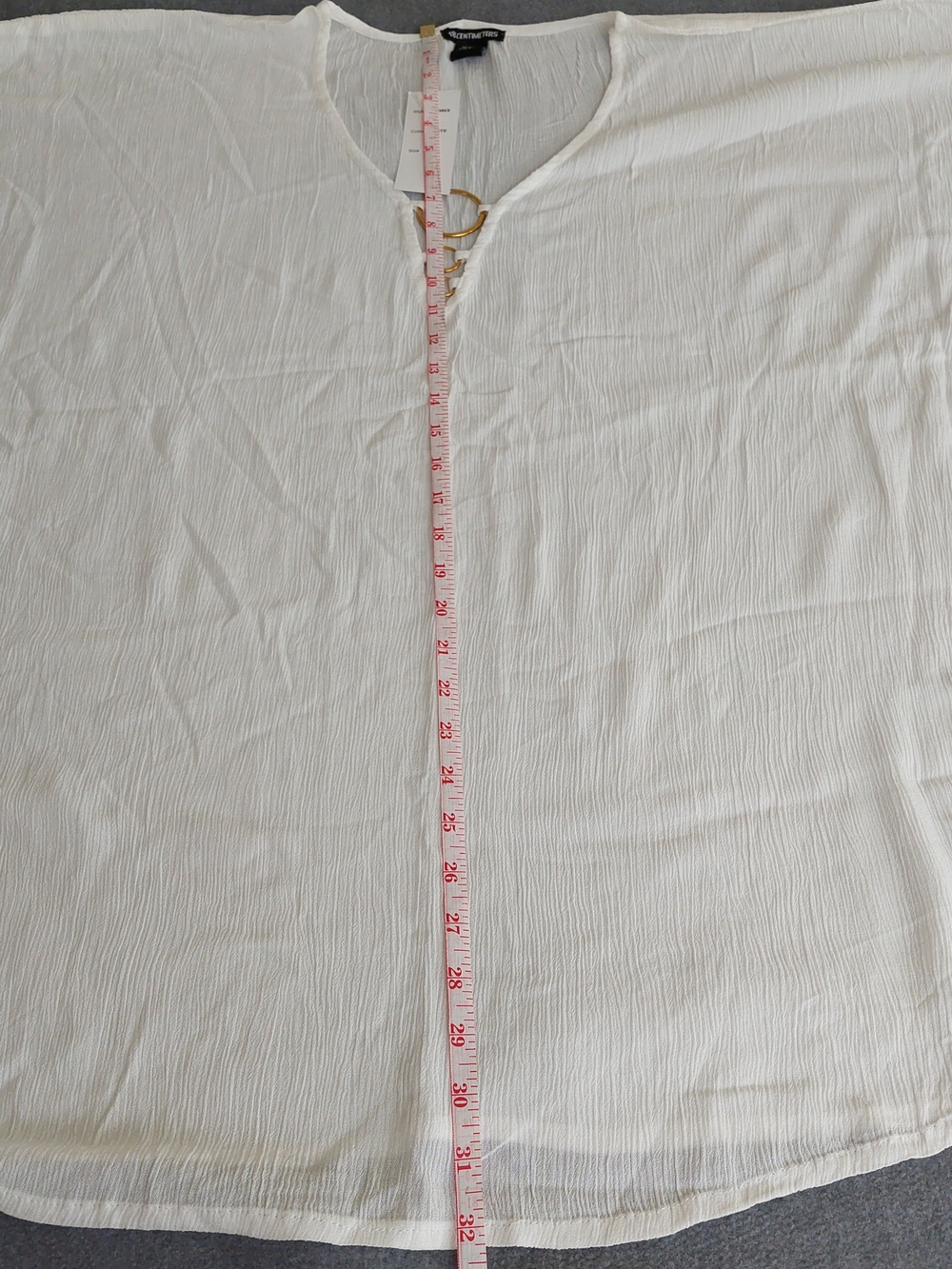 18 Centimeters White Rayon Split Side Beach Cover Up Poncho Women 2X NWT - Picture 5 of 5
